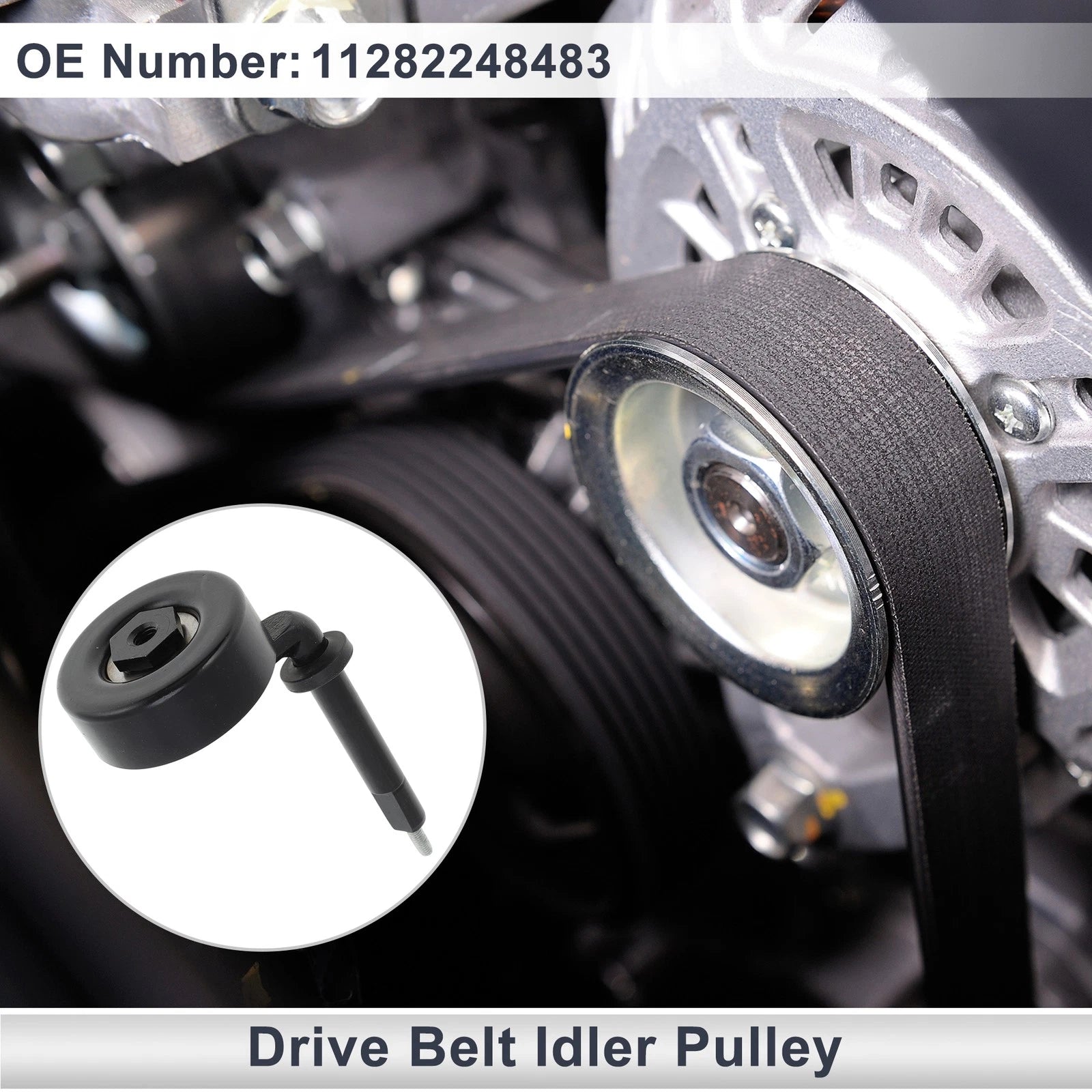 Drive Belt Idler Pulley for BMW 330d (1999–2010) No. 11282248483 Black