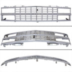 Chrome Grille for Chevy C K 1500 2500 3500 Silverado (1988-1993)