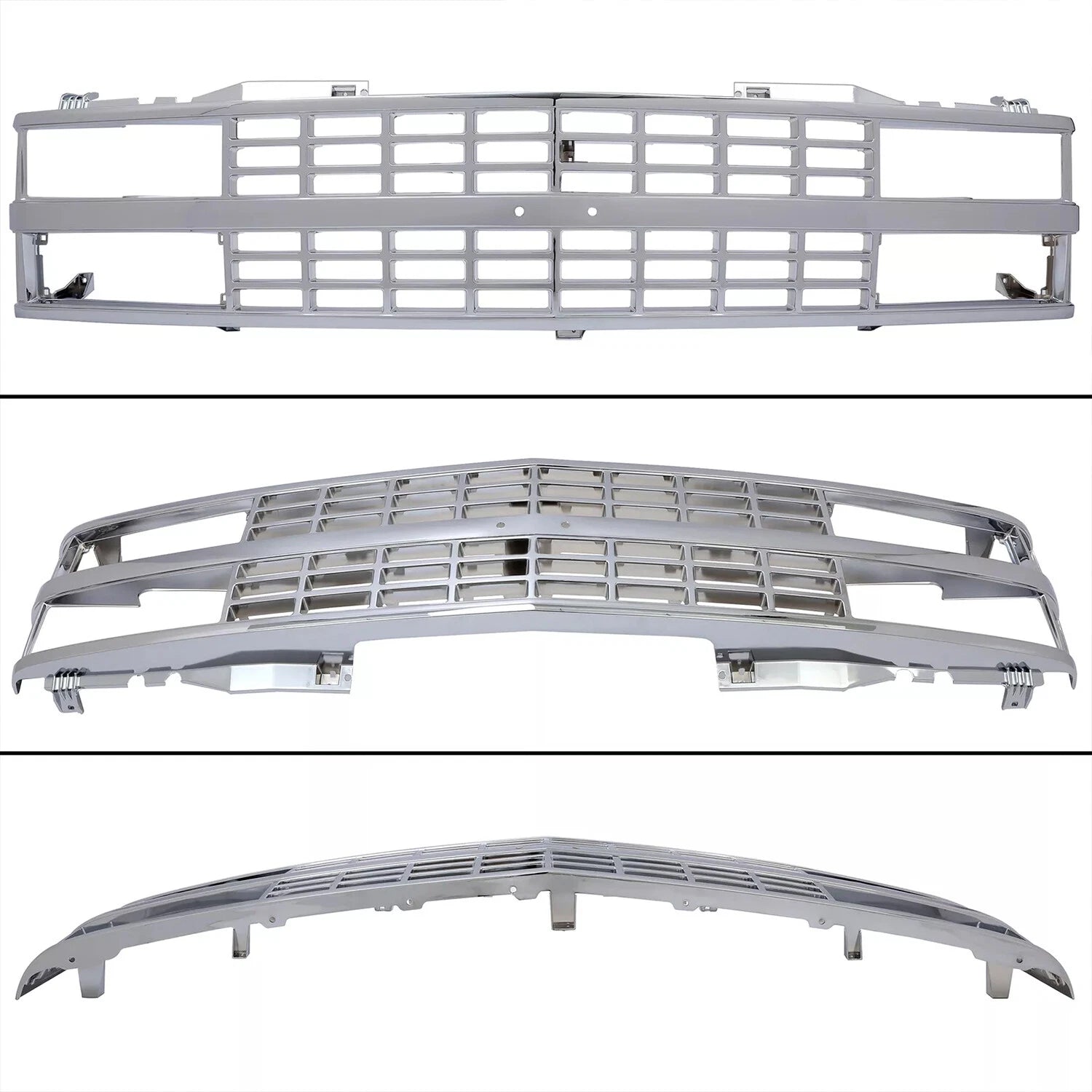 Chrome Grille for Chevy C K 1500 2500 3500 Silverado (1988-1993)