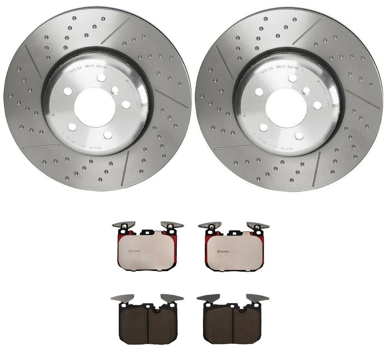 Brembo Front Brake Kit 370mm Disc Rotors & Ceramic Pads for BMW F30 F32 F34 F36 (2012–2019)