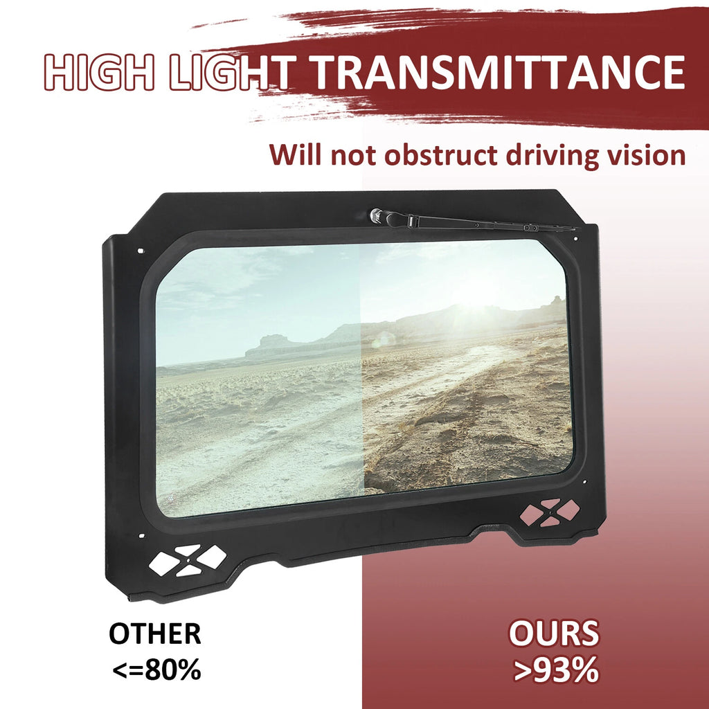 Full Safety Glass Windshield with Wiper for Polaris RZR 900 1000 (2015–2023)