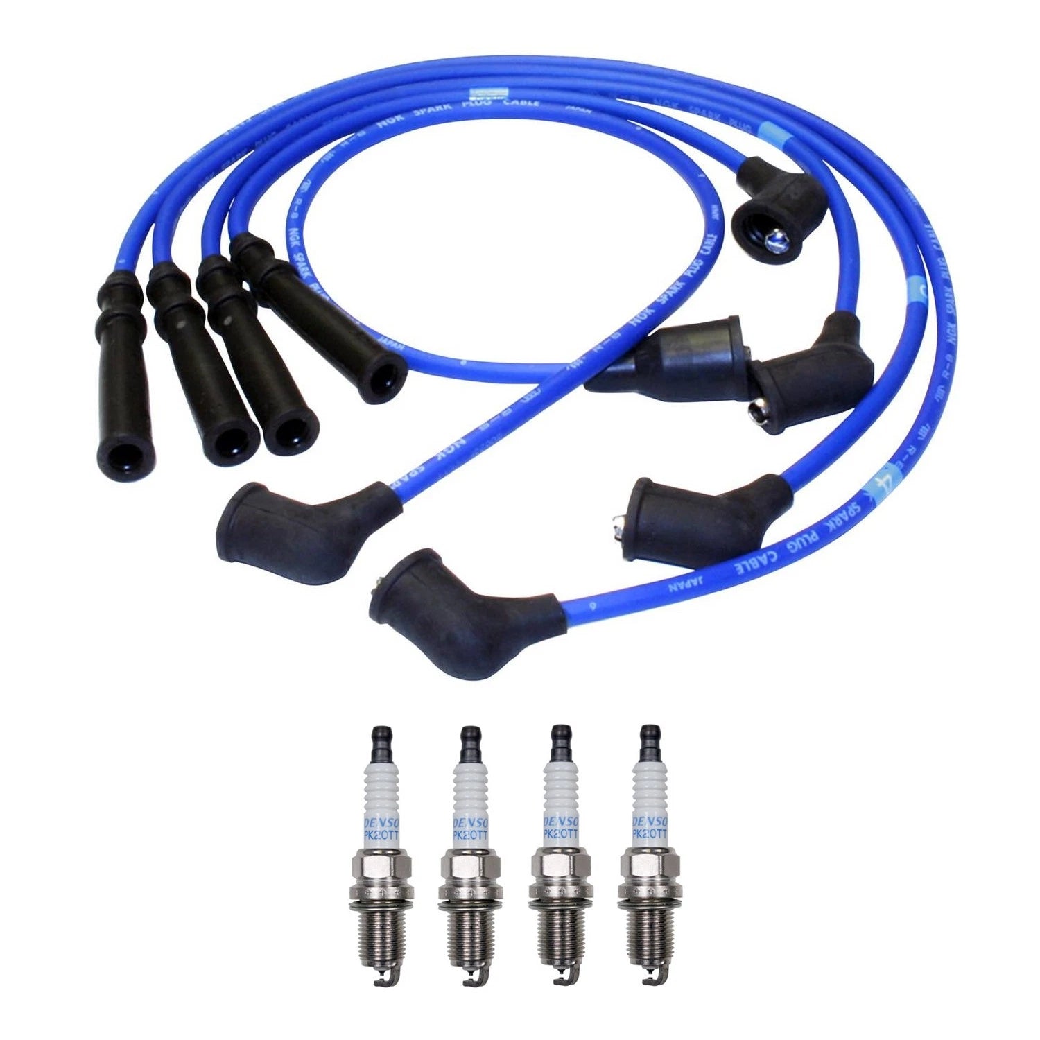 NGK 7mm Wire Set & Denso Platinum Spark Plug Kit for Mazda B2600 MPV (1986–1993)