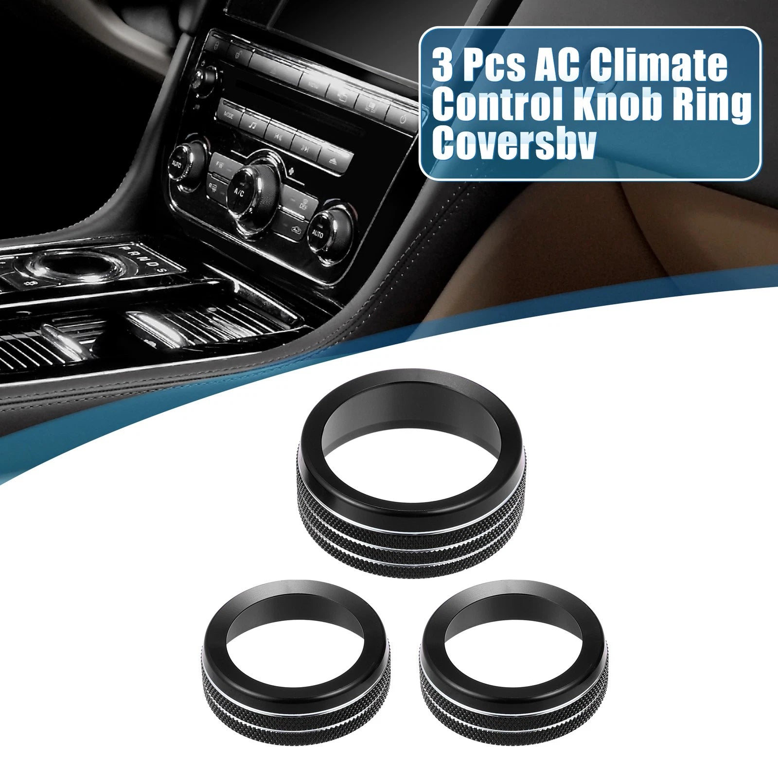 Set of 3 AC Radio Switch Knob Cover Decals for Dodge Durango (2017–2020)