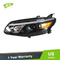 Replacement Headlight Left for Chevy Malibu (2016–2018) Halogen Clear Black