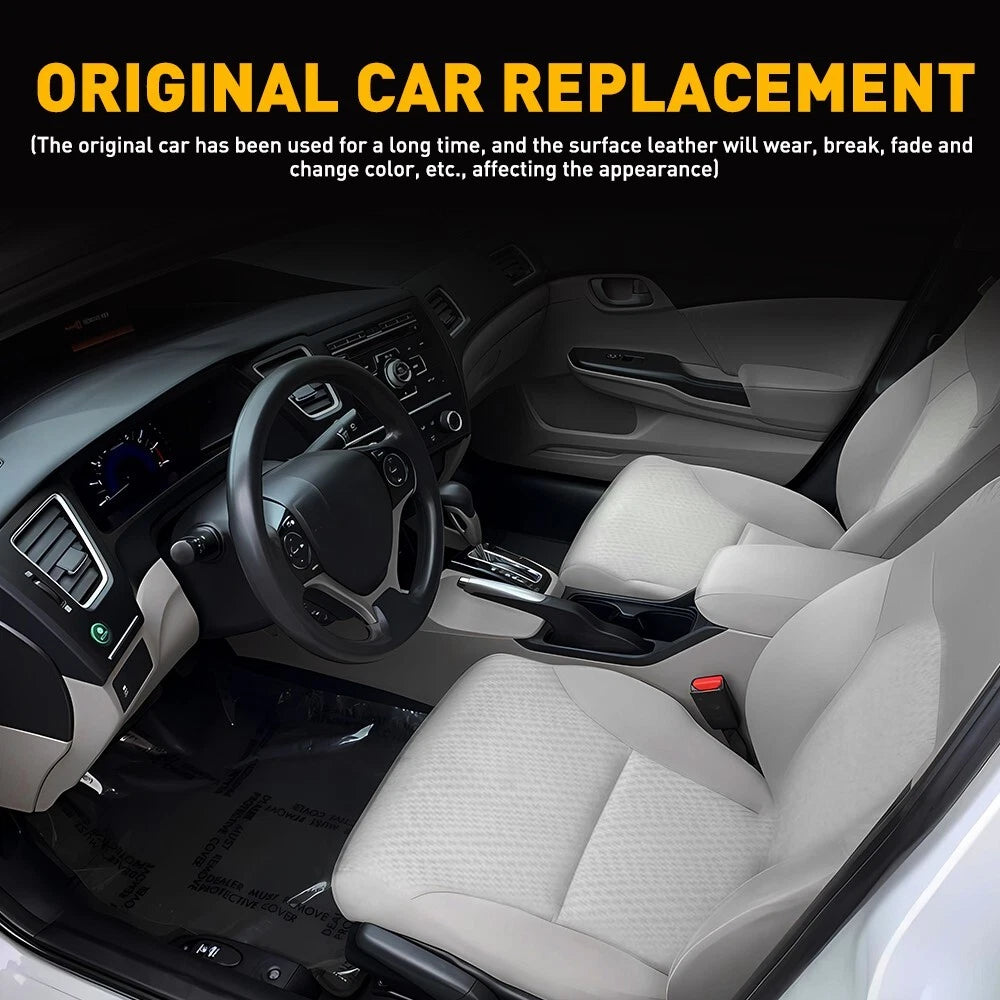 Leather Console Lid Armrest Cover for Hyundai Sonata (2015–2019) Gray Stitch