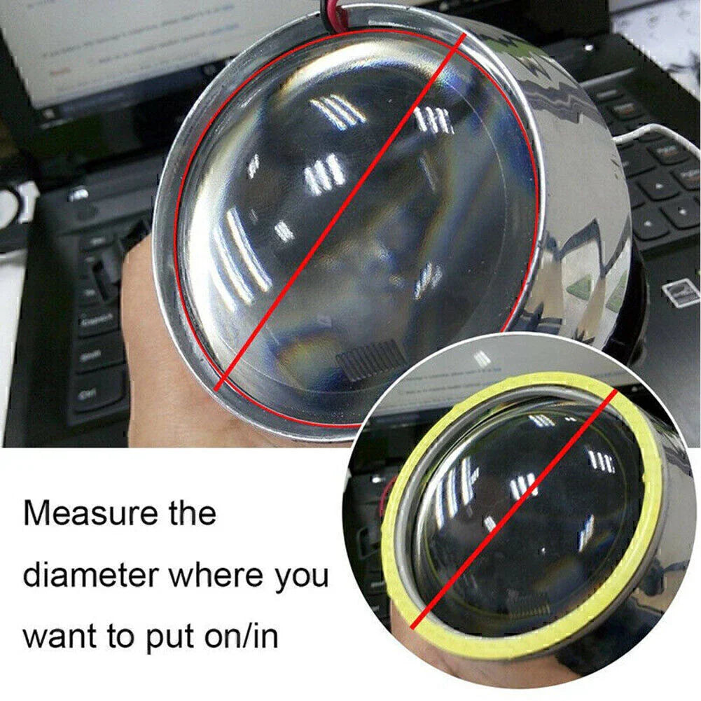 RGB COB Car Headlight Angel Eyes LED Halo Rings 90MM