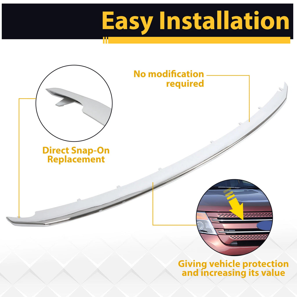 Upper Chrome Grille Molding Trim for Ford Explorer (2011-2015)