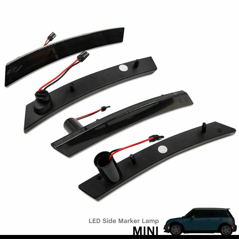 Set of 4 Smoke Lens LED Side Marker Lights for Mini Cooper (2002–2008)
