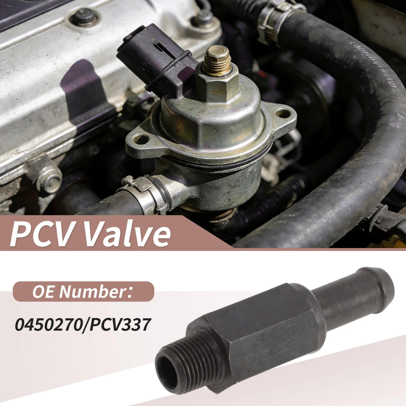PCV Valve for Mitsubishi Eclipse (2002–2008) 0450270/PCV337 Metal Black