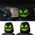 Scary Green Face Grin Mask Headrest Cover for Auto Universal (Halloween)
