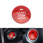 Red Carbon Fiber Engine Start Stop Push Button Cover for Hyundai (2018–2024)
