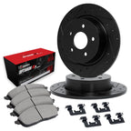 Set of 2 Brake Disc and Pad Kits for VW Golf