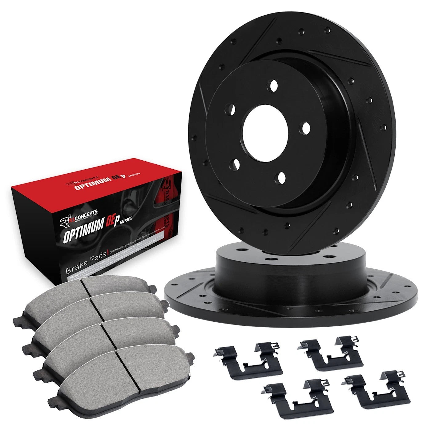 Set of 2 Brake Disc and Pad Kits for VW Golf