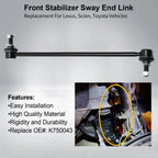 2X Front Sway Bar End Links for Toyota RAV4 Prius Scion xB (2010-2020)