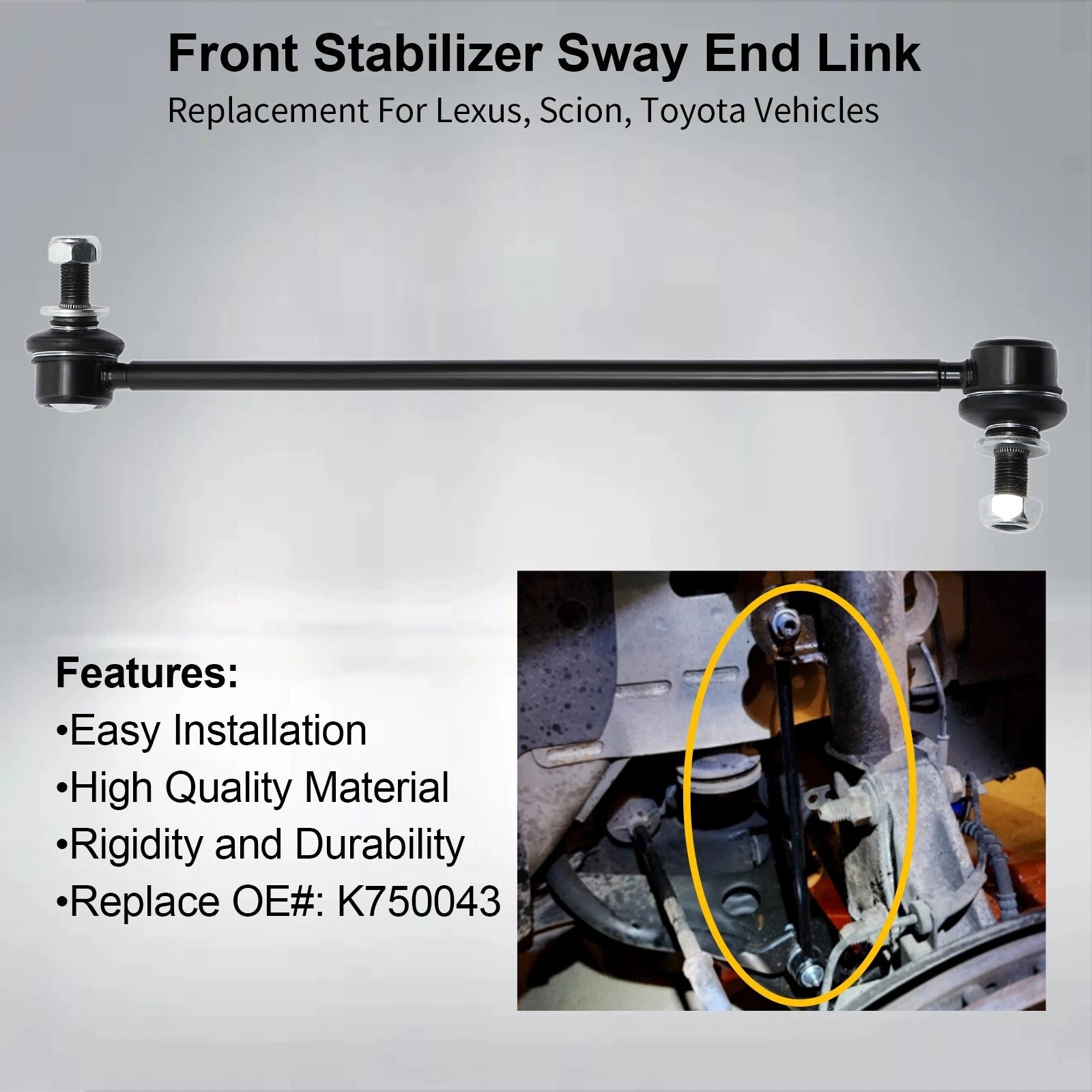 2X Front Sway Bar End Links for Toyota RAV4 Prius Scion xB (2010-2020)