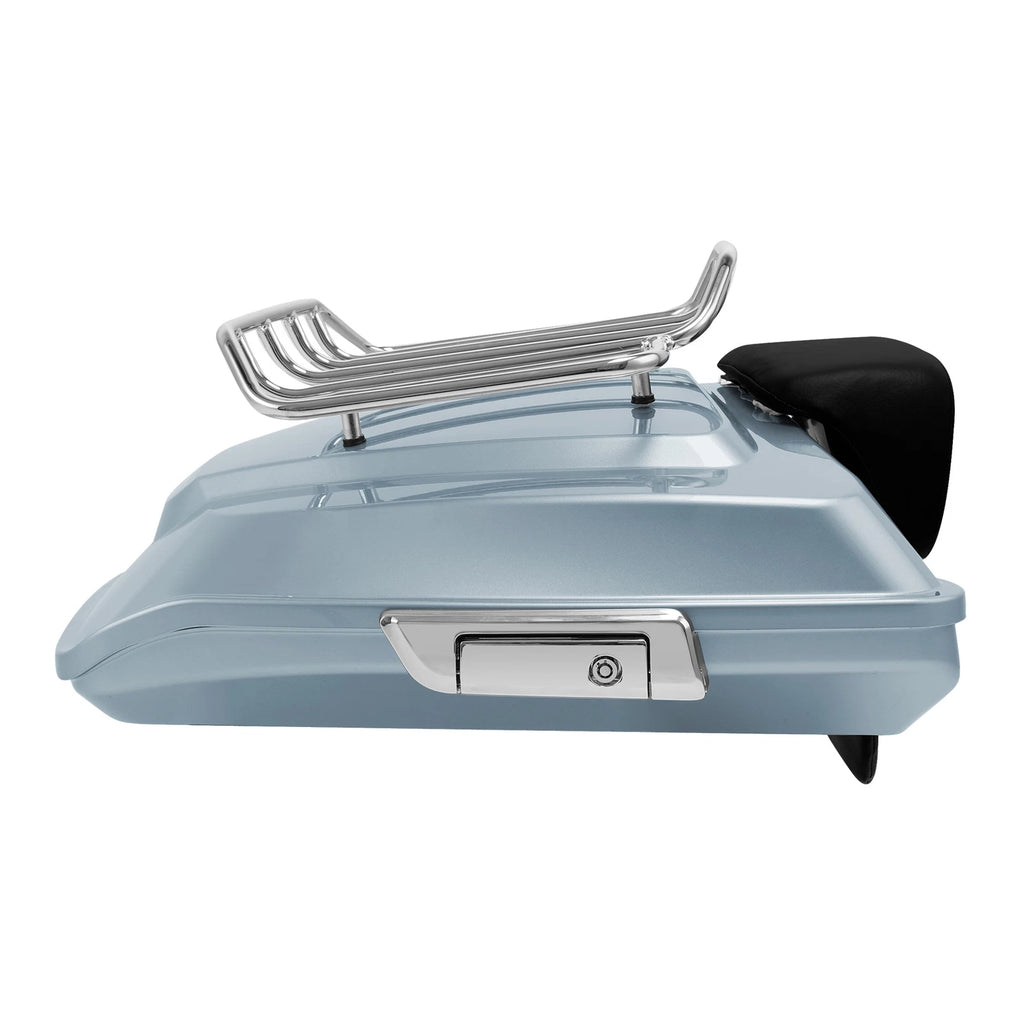 Silver Razor Trunk Backrest Top Rack for Harley Touring (2014–2024)