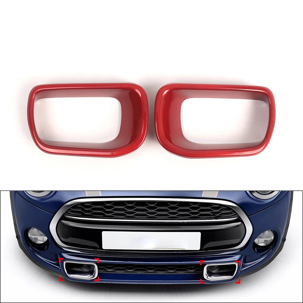2X Red Front Bumper Brake Air Intake Duct Cover for Mini Cooper S (2014–2021)