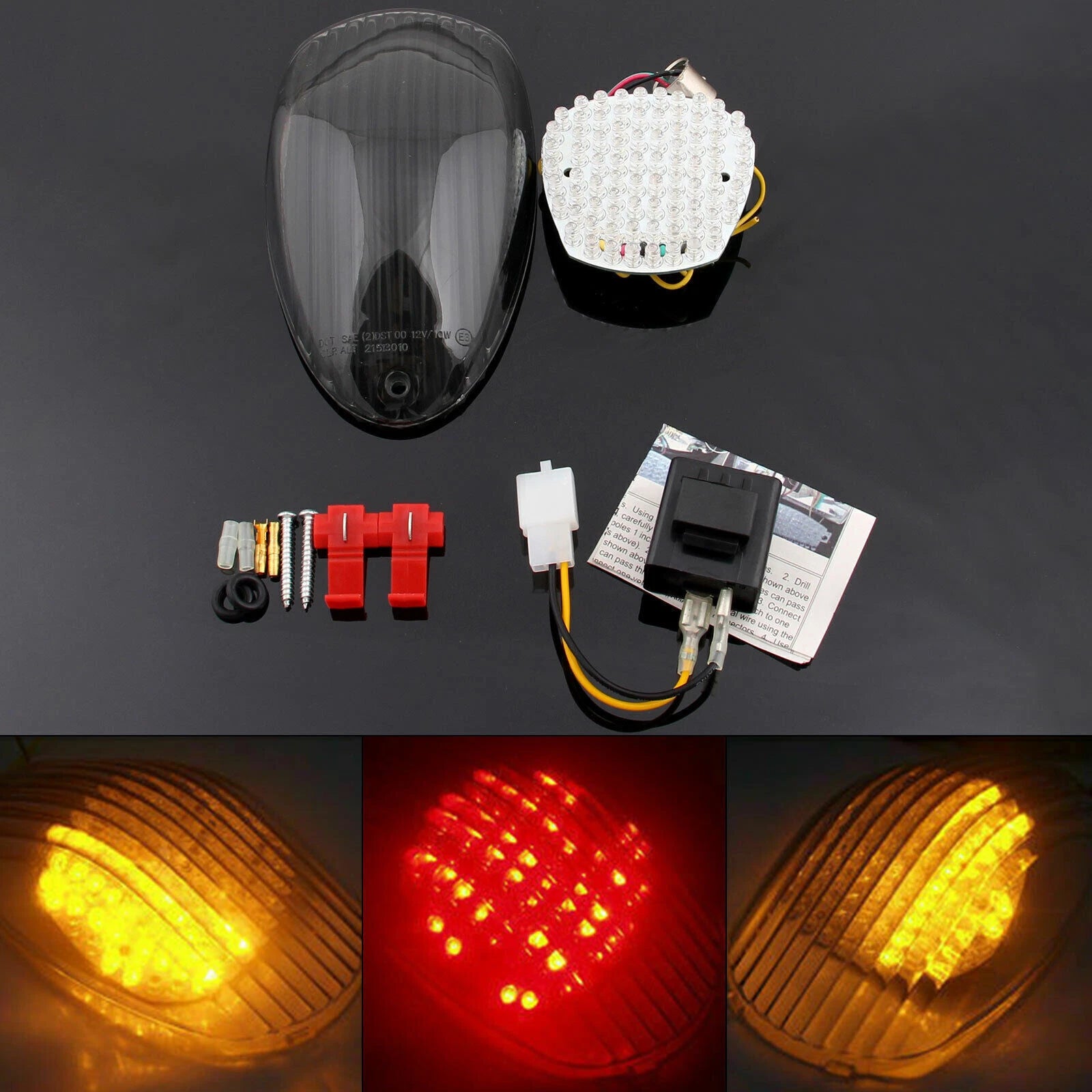 Taillight with Integrated Turn Signals for Kawasaki Mean Streak 1500 1600