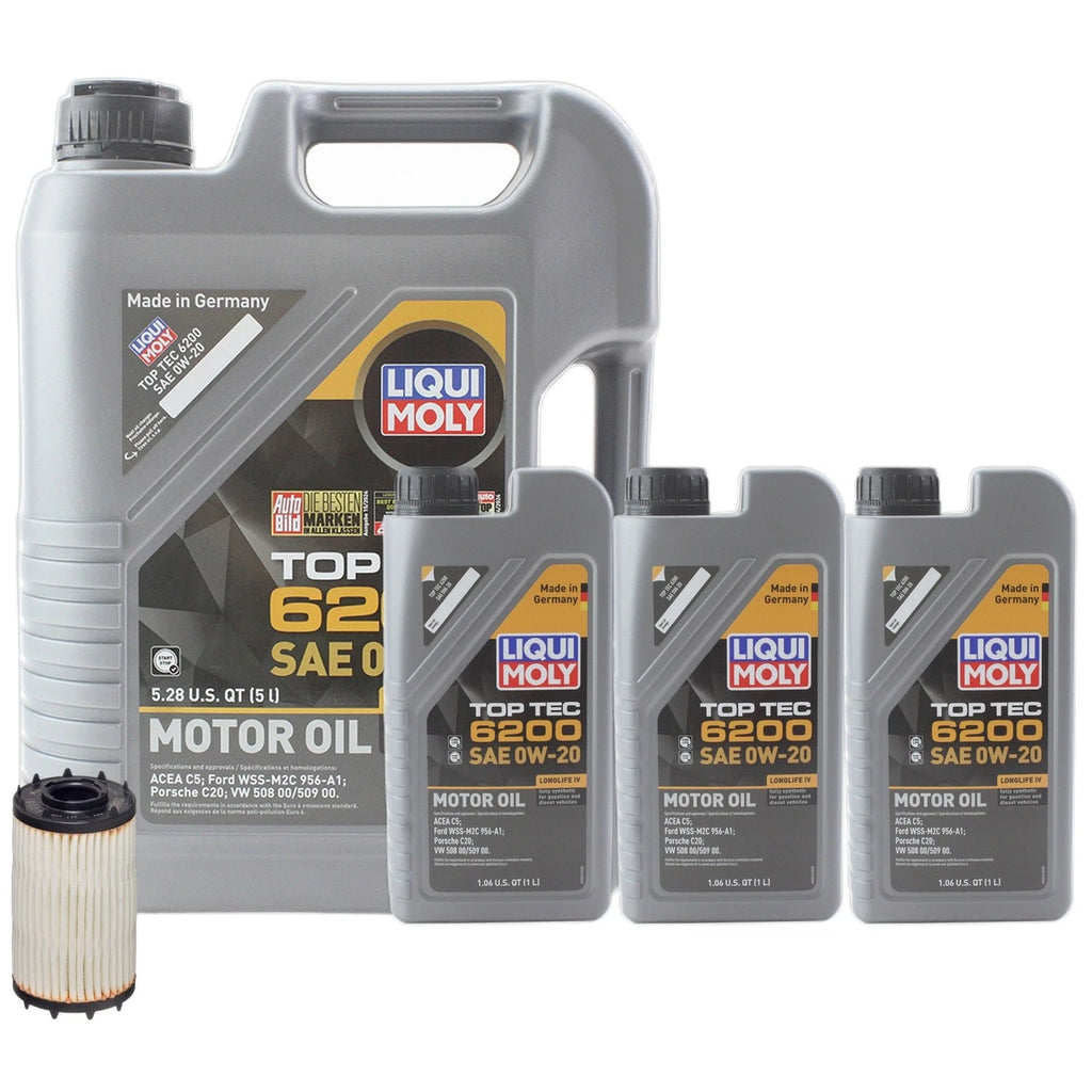 Liqui Moly Top Tec 6200 0W-20 Engine Oil Change Kit for Audi A6 A8 (1998–2023)