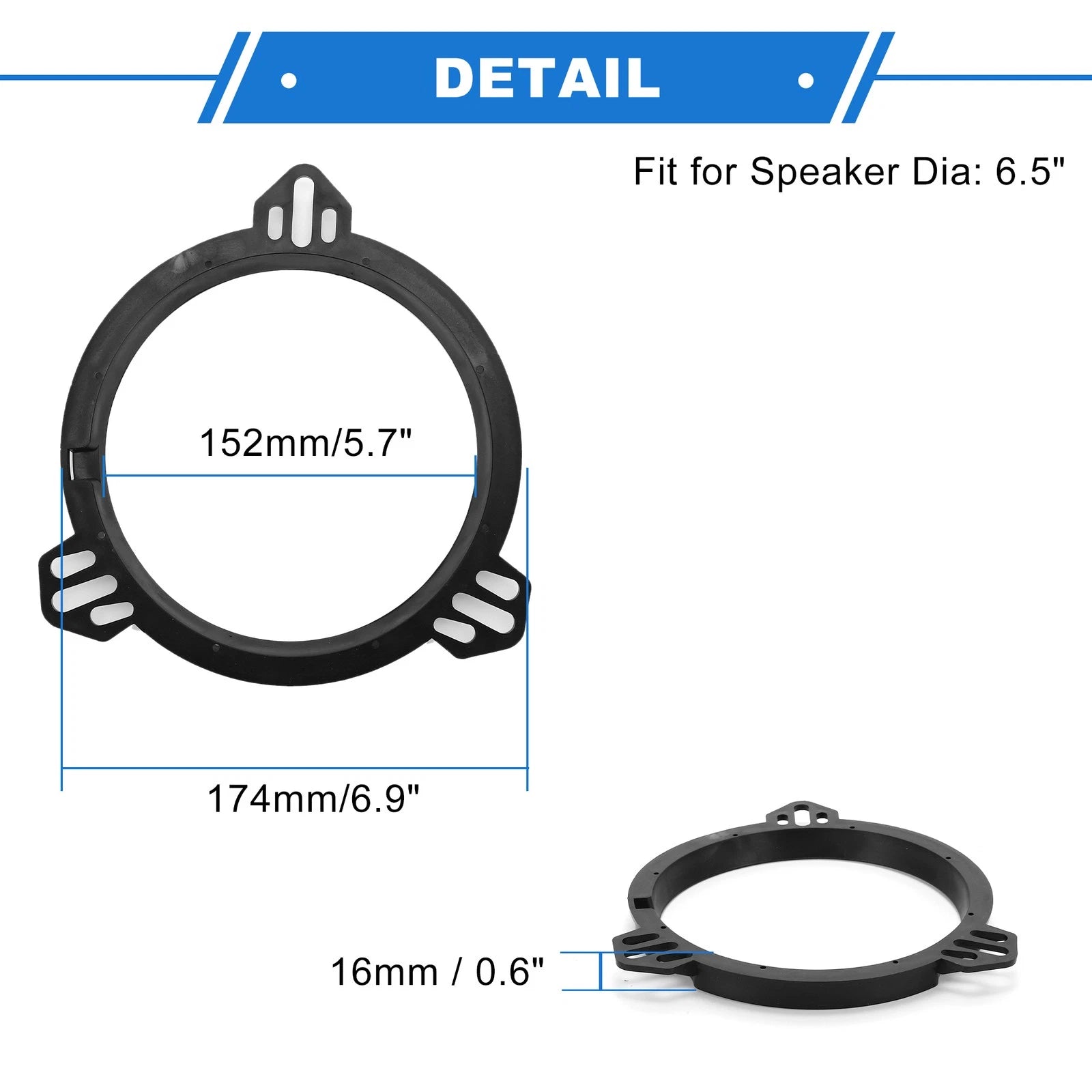 Set of 2 Speaker Spacer Rings for Scion TC (2005–2010) 6.5''