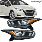 Set of 2 Halogen Headlamps for Nissan Versa (2020–2021) Chrome