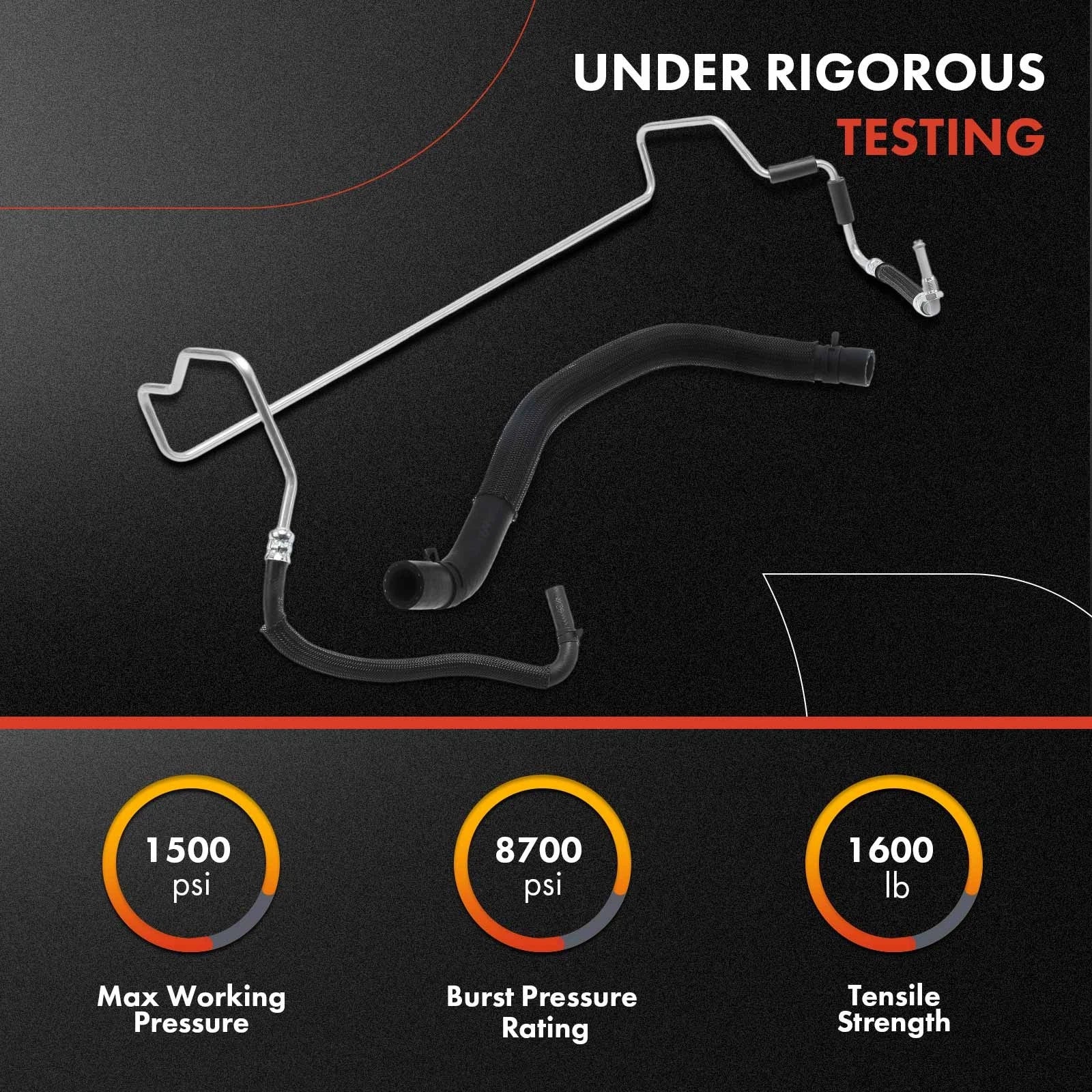 2X Power Steering Reservoir & Return Line Hose for Jeep Wrangler (2007–2011)