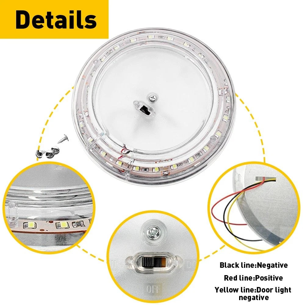 LED Ceiling Light Fixture for RV Camper Trailer (DC12V)