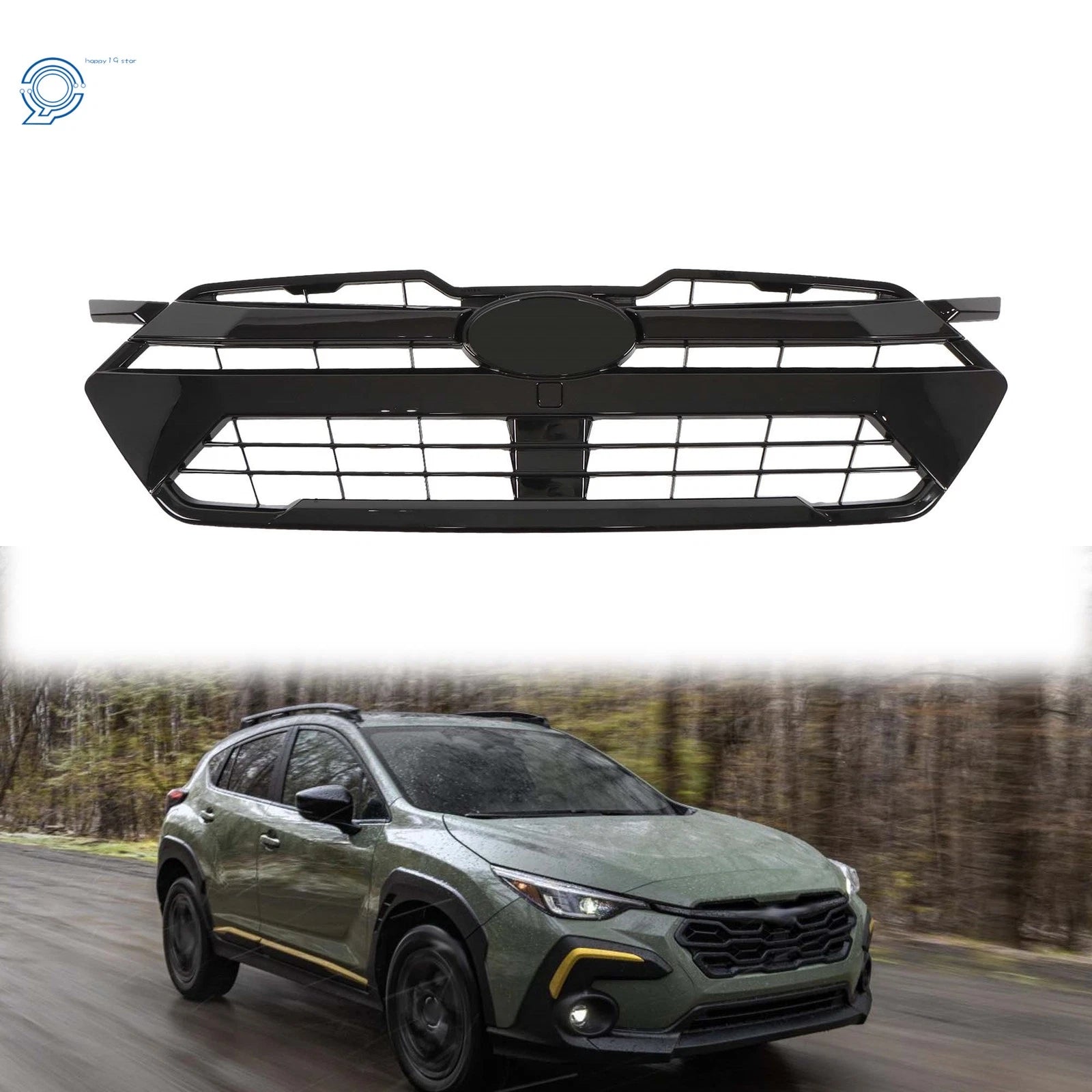Front Bumper Upper Grille for Subaru Crosstrek (2024) - Glossy Black
