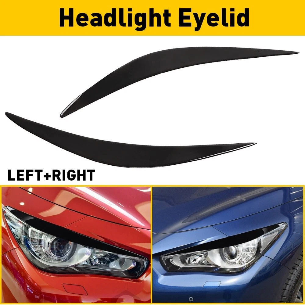 Glossy Black Headlight Eyelid Cover for Infiniti Q50 (2014–2023)