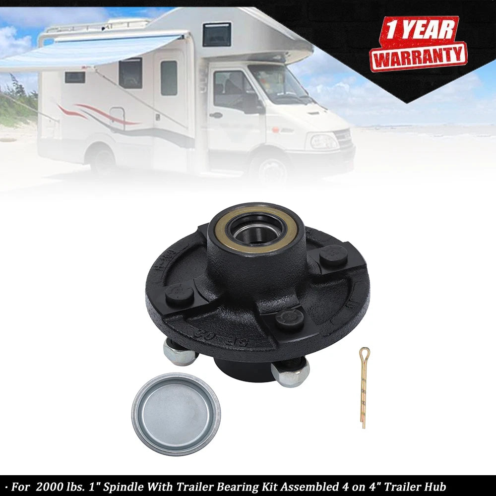 Set of 5 Trailer Hub Assemblies for 4 on 4" Spindle Bolt Circle