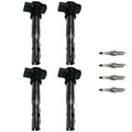 Set of 4 Ignition Coils and Spark Plugs for Audi A3 A4 A5 A6 Q3 Q5 VW Beetle (2006–2020)