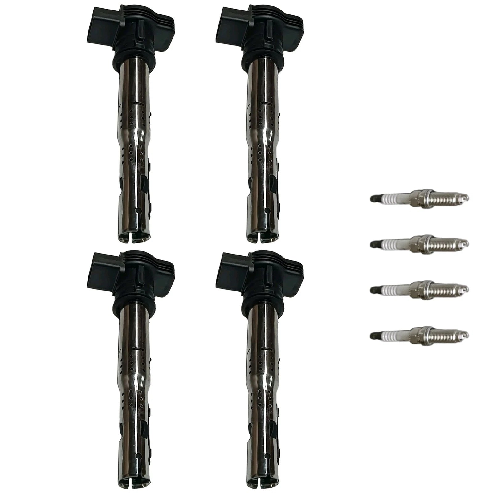 Set of 4 Ignition Coils and Spark Plugs for Audi A3 A4 A5 A6 Q3 Q5 VW Beetle (2006–2020)