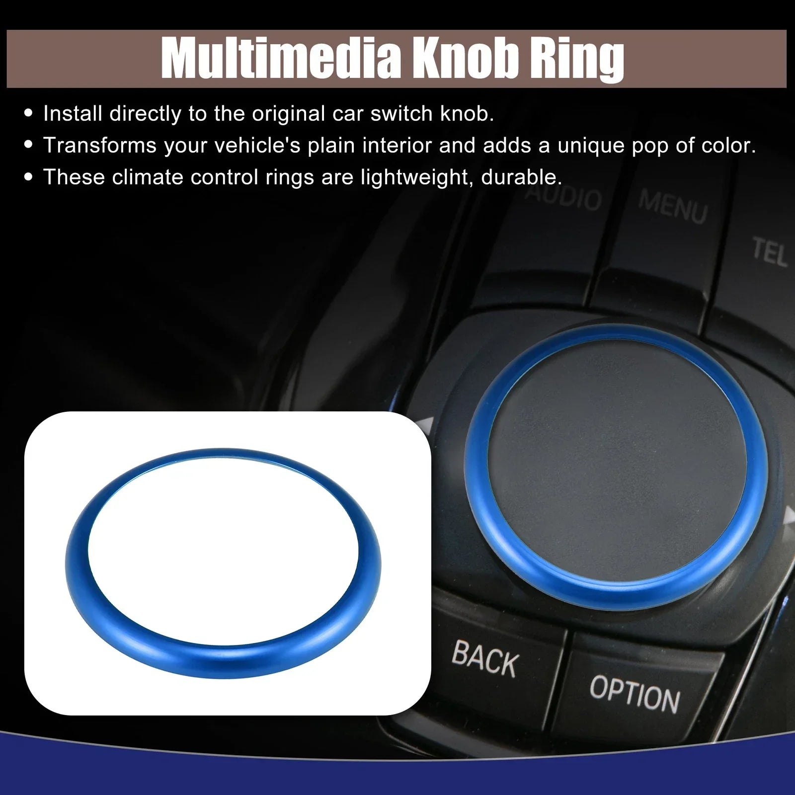 Blue Multimedia Knob Ring for BMW 1-7 Series & X3 X4