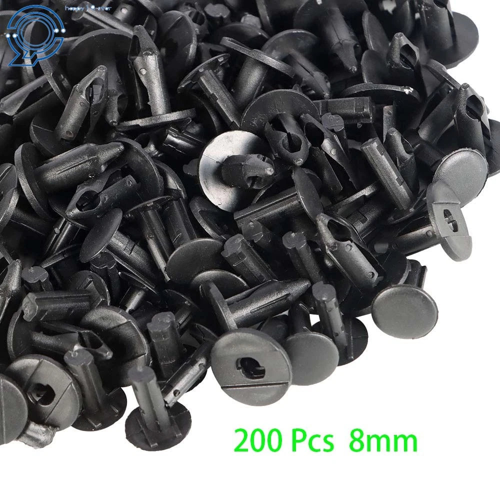 Set of 200 Nylon Plastic Rivets for Car Fender Bumper Push Pin Clips