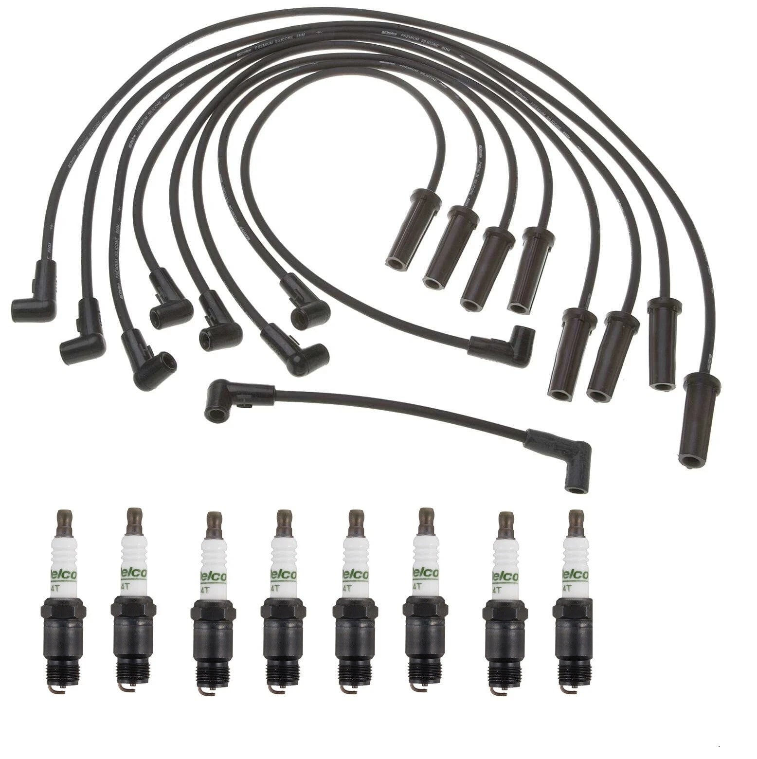 Professional Ignition Wire Set & 8 ACDelco Spark Plugs for Chevy GMC 7.4 V8 (1996–2002)