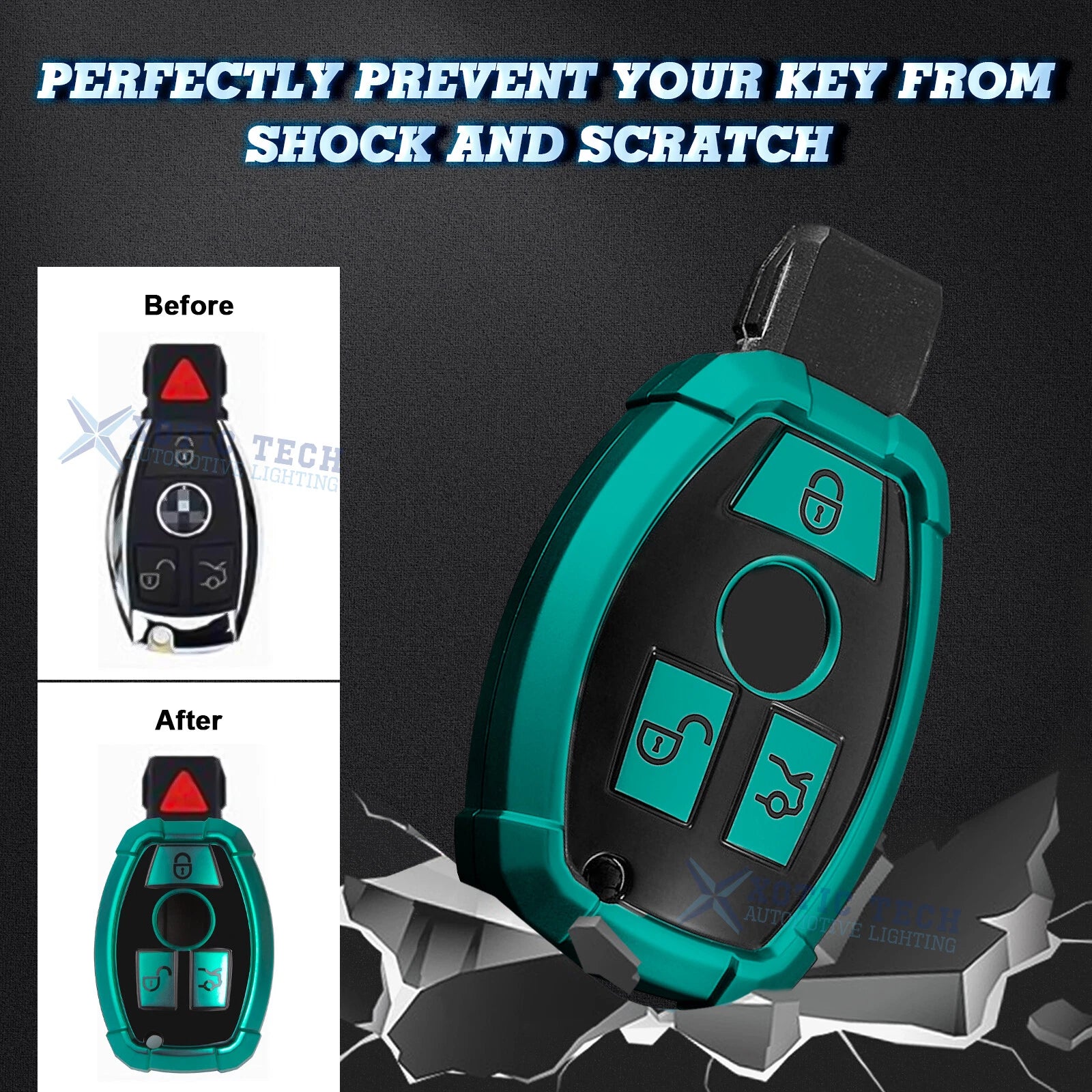 TPU Remote Fob Key Cover Shell for Mercedes B C E G SLK (2010-2013)