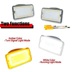 Clear Switchback LED Front Bumper DRL Signal Lights for Jeep Wrangler TJ (1997–2006)