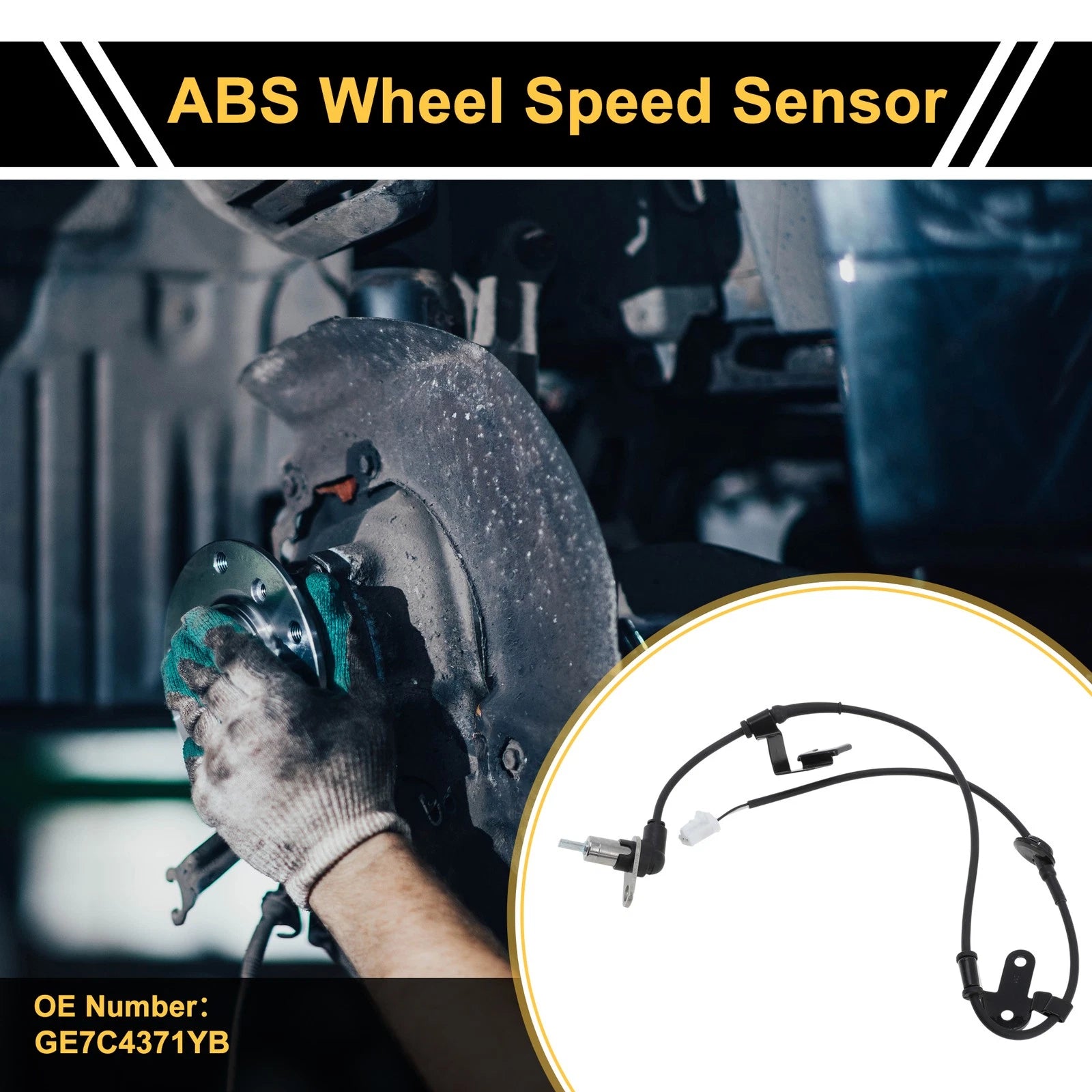 ABS Wheel Speed Sensor No.GE7C4371YB for Mazda 626 (1997–2002) Rear Right