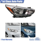 Headlight for Hyundai Accent (2015-2017) Right Passenger with Bulb
