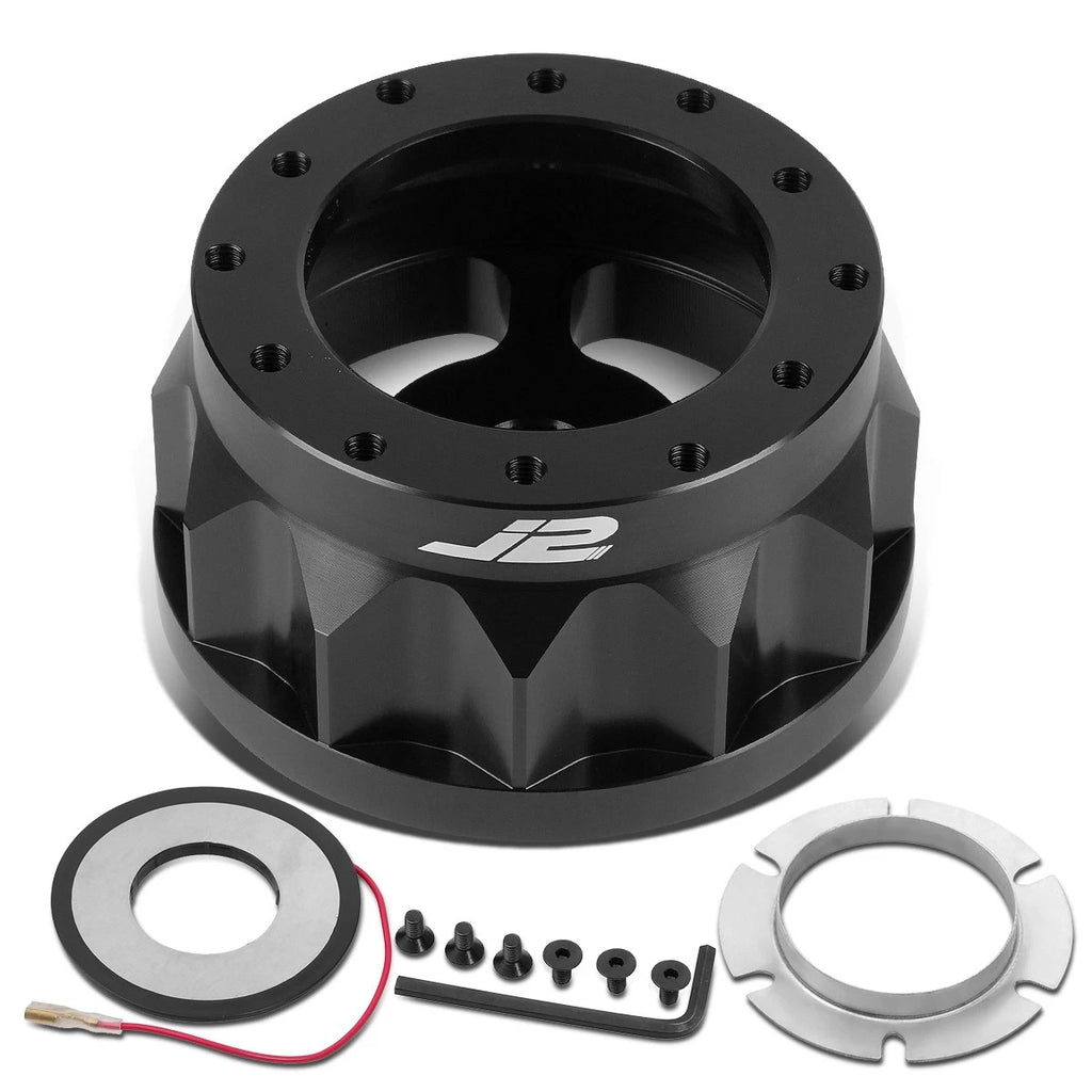 J2 6-Bolt Aluminum Steering Wheel Hub Adapter for Civic Integra (1992–2001)
