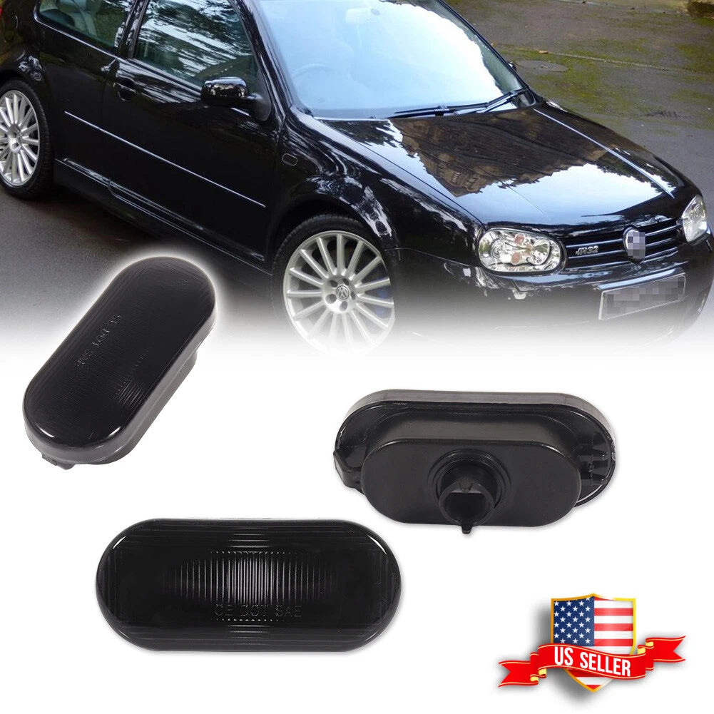 2X Smoked Lens Front Side Marker Lights for VW Jetta GTI R32 Beetle (1999–2005)