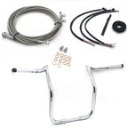 14" Twin Peaks Ape Hanger Handlebars with Cables for Harley Touring (2016)