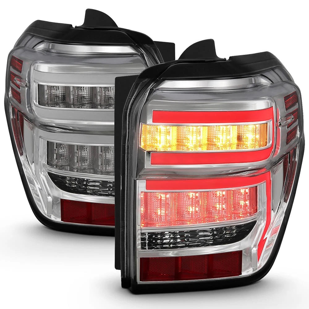 Chrome Clear Lens Tail Light Assembly with Sequential for 2014-2023 Toyota 4Runner