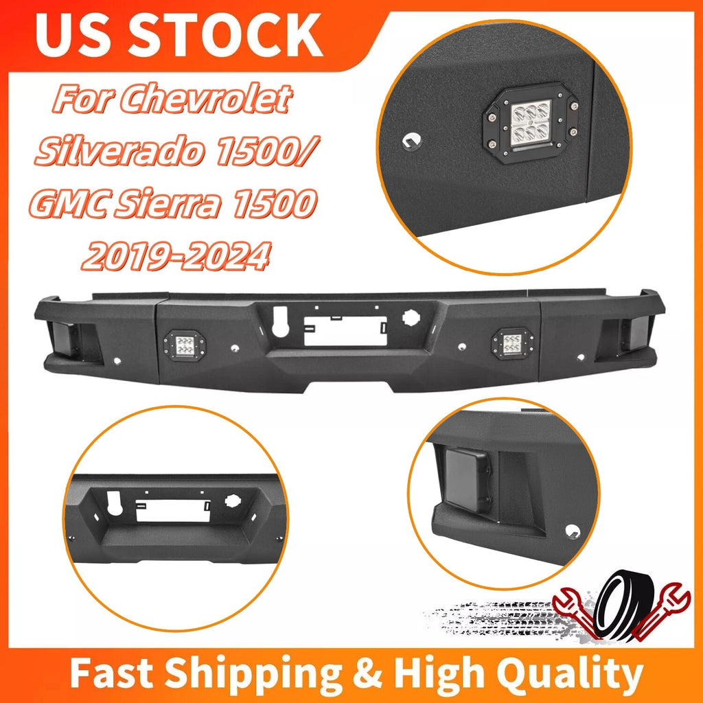 Rear Step Bumper Assembly for Chevy Silverado Sierra 1500 (2019–2024)