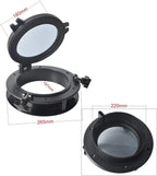 10" Round Opening Portlight Porthole Window for Boats (ABS Plastic, Tempered Glass)