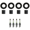 Set of 4 NGK V-Power Spark Plugs & Coil Boots for Honda Civic DX EX HX (2001–2005)