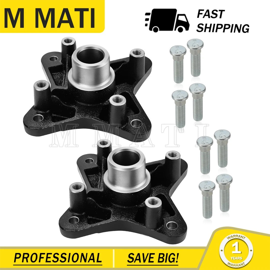 2 Rear Wheel Hub w/ Bolts Kit for Polaris RZR 900 RZR 4 900 (2011–2014)