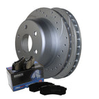 Rear Brake Kit 330mm Drilled Rotors & Akebono Pads for Cadillac Chevy GMC