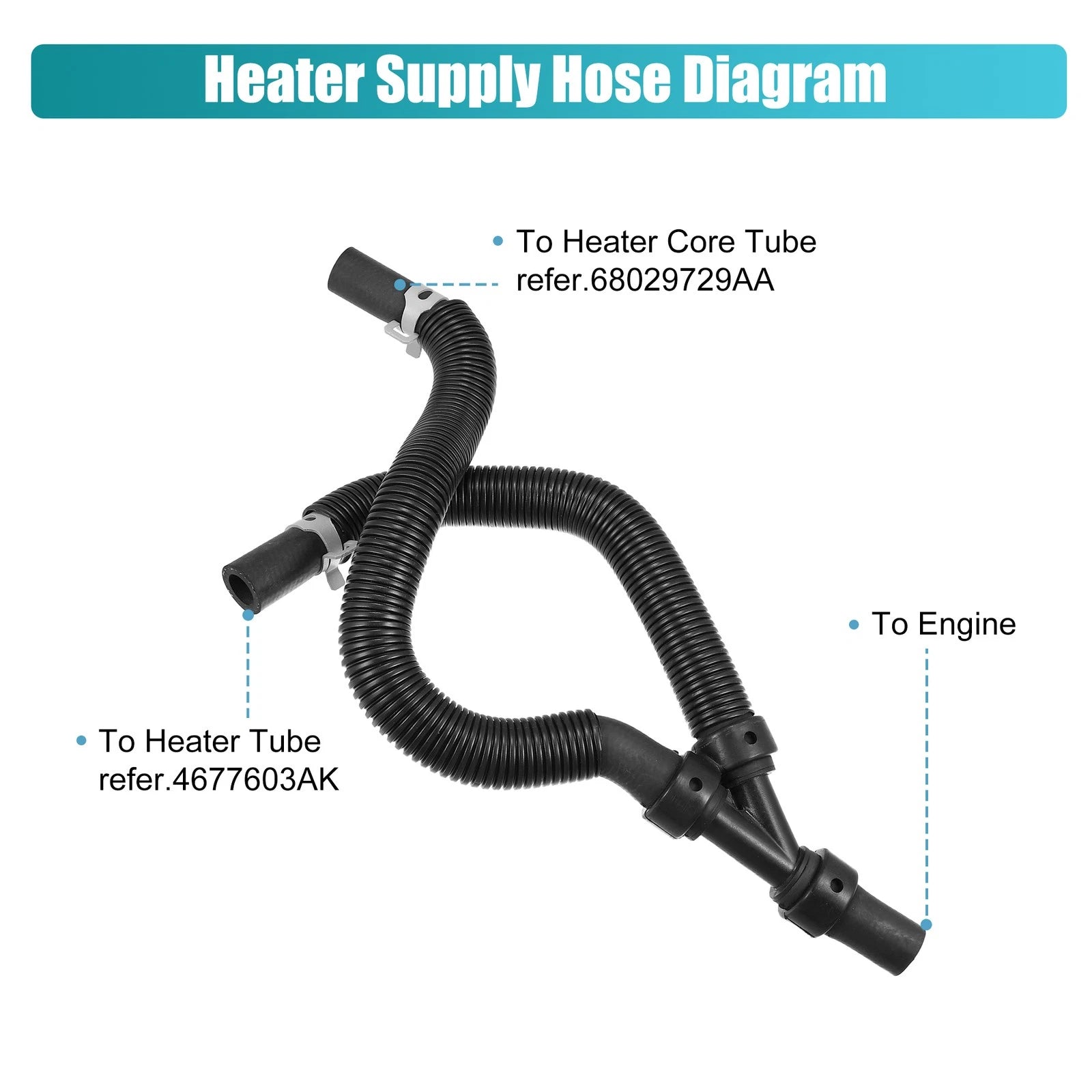 Car Heater Hose Assembly Set for Chrysler Town & Country (2008–2016) 4677603AK 626-307HP