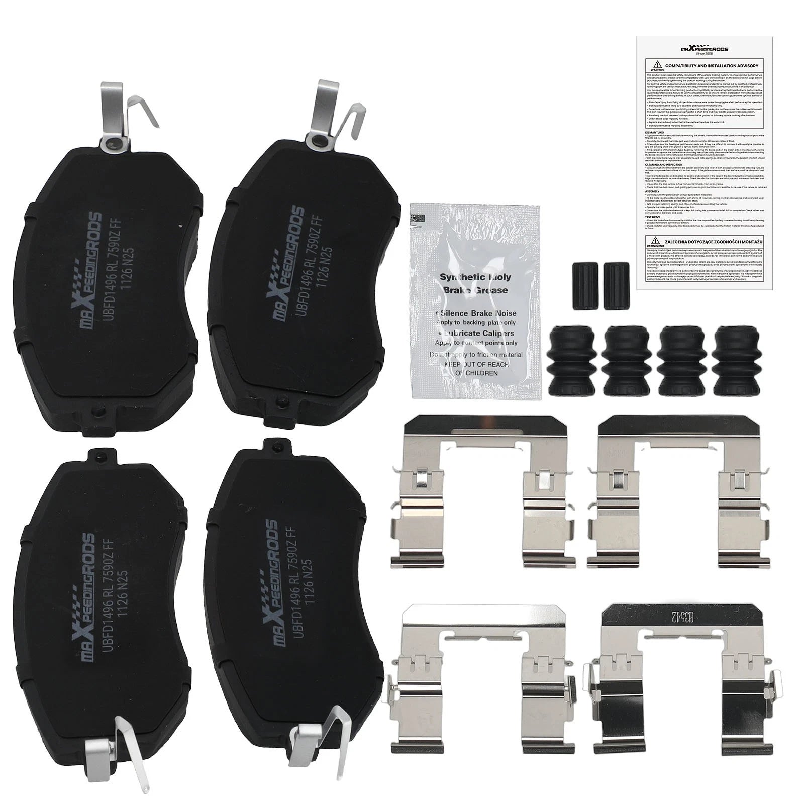 Front Ceramic Brake Pads for Toyota GR86 2022–2025 Subaru Forester 2010–2018